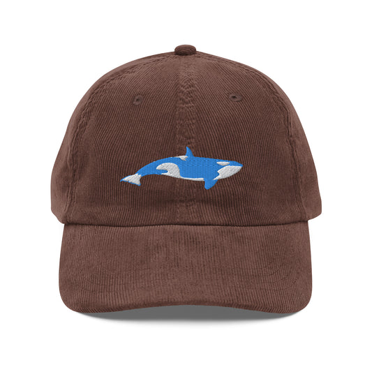 Vintage Killer Whale Corduroy Cap
