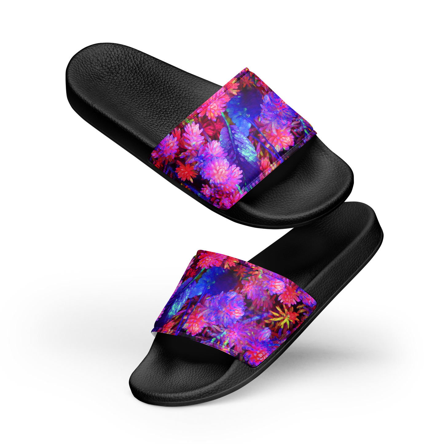 Neon Blooms Men’s Slides