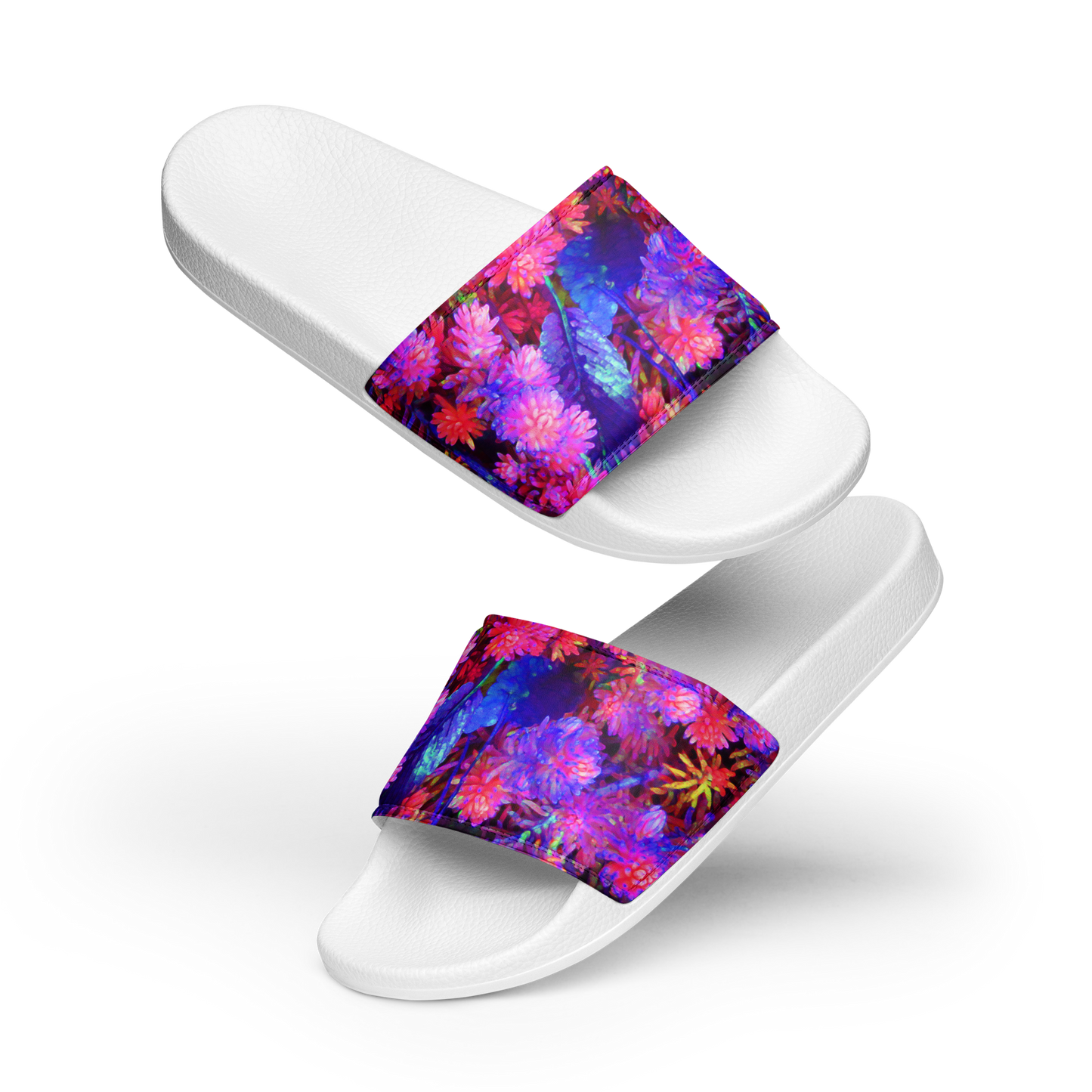 Neon Blooms Men’s Slides