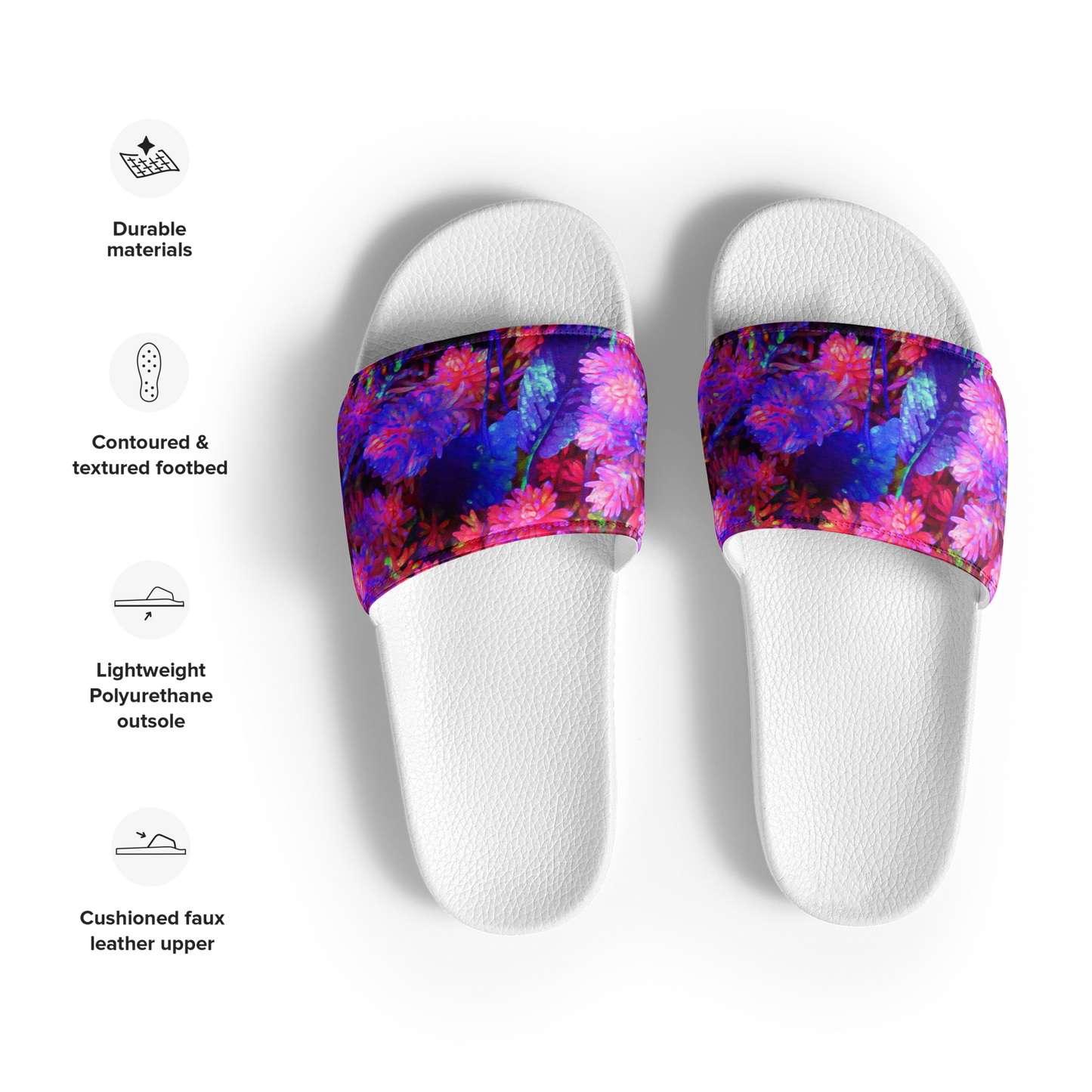 Neon Blooms Men’s Slides