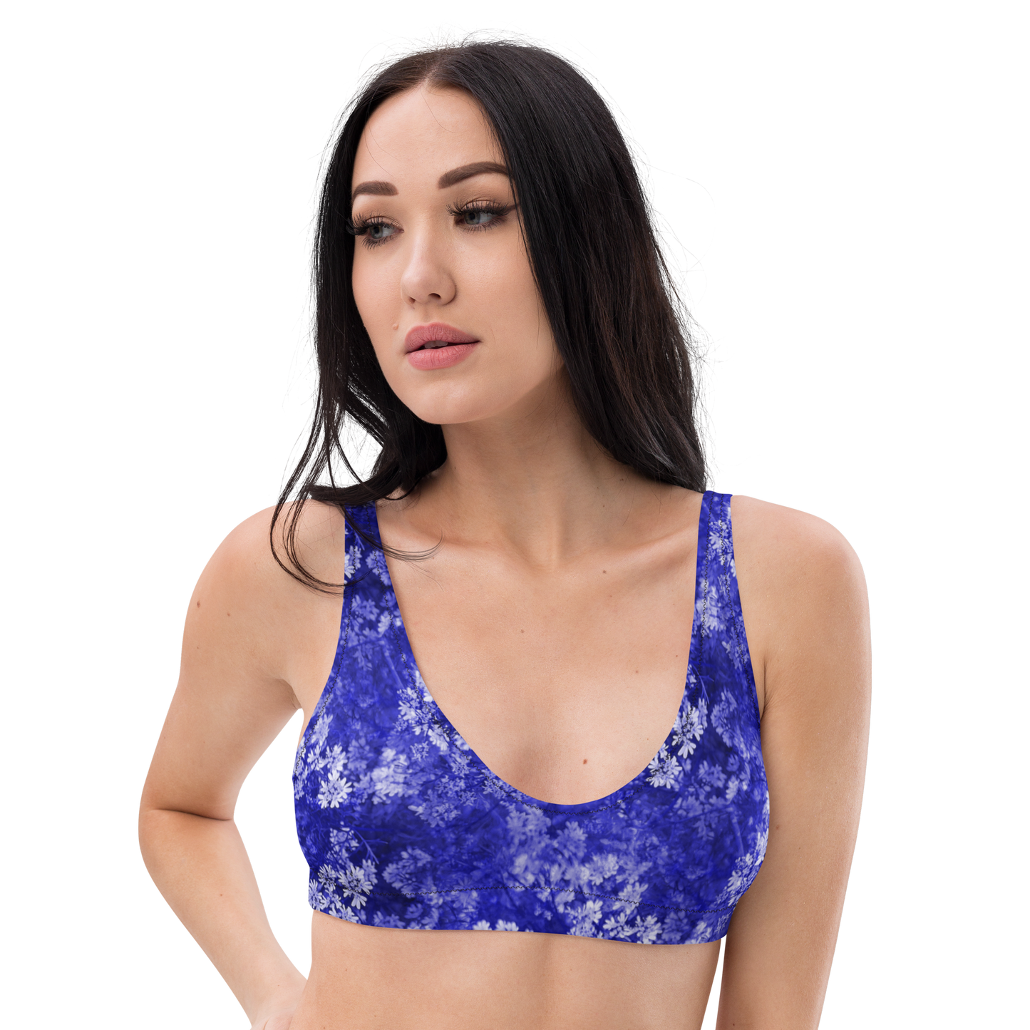 Blue Blossoms Recycled Padded Bikini Top