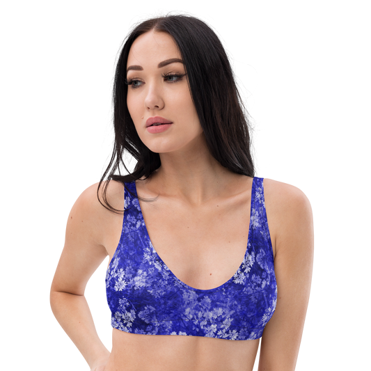 Blue Blossoms Recycled Padded Bikini Top