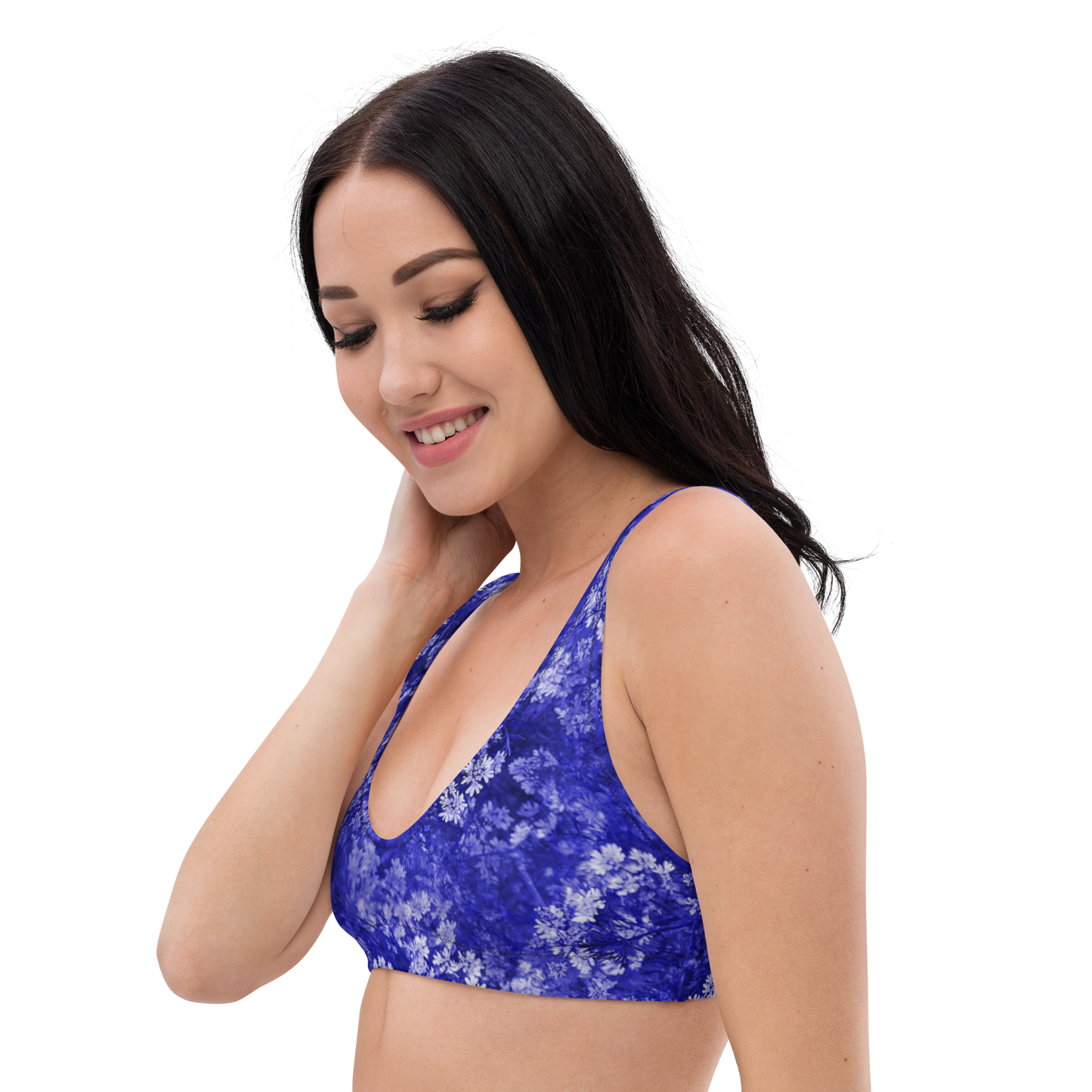 Blue Blossoms Recycled Padded Bikini Top