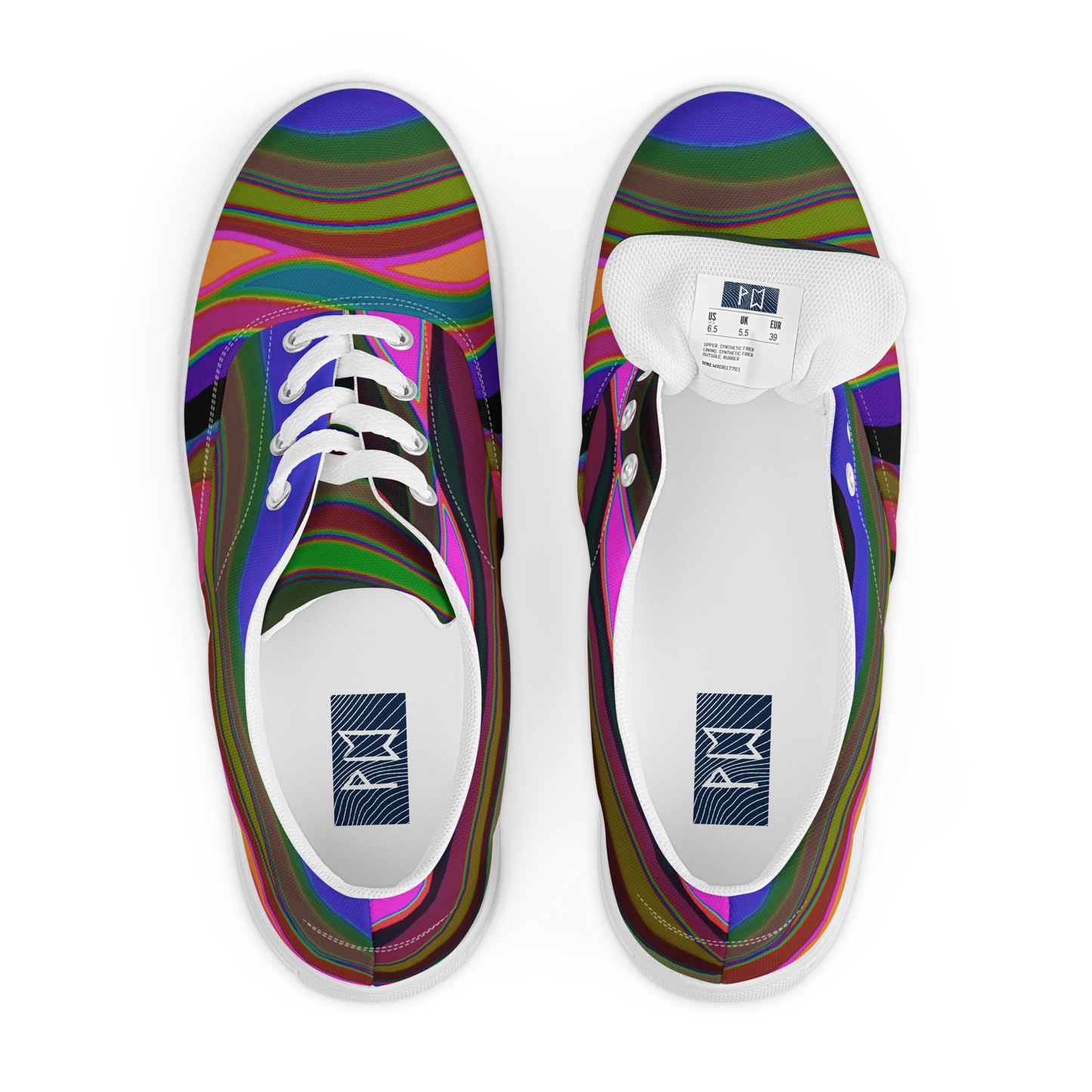 Color Waves Men's Lace-Up Canvas Shoes