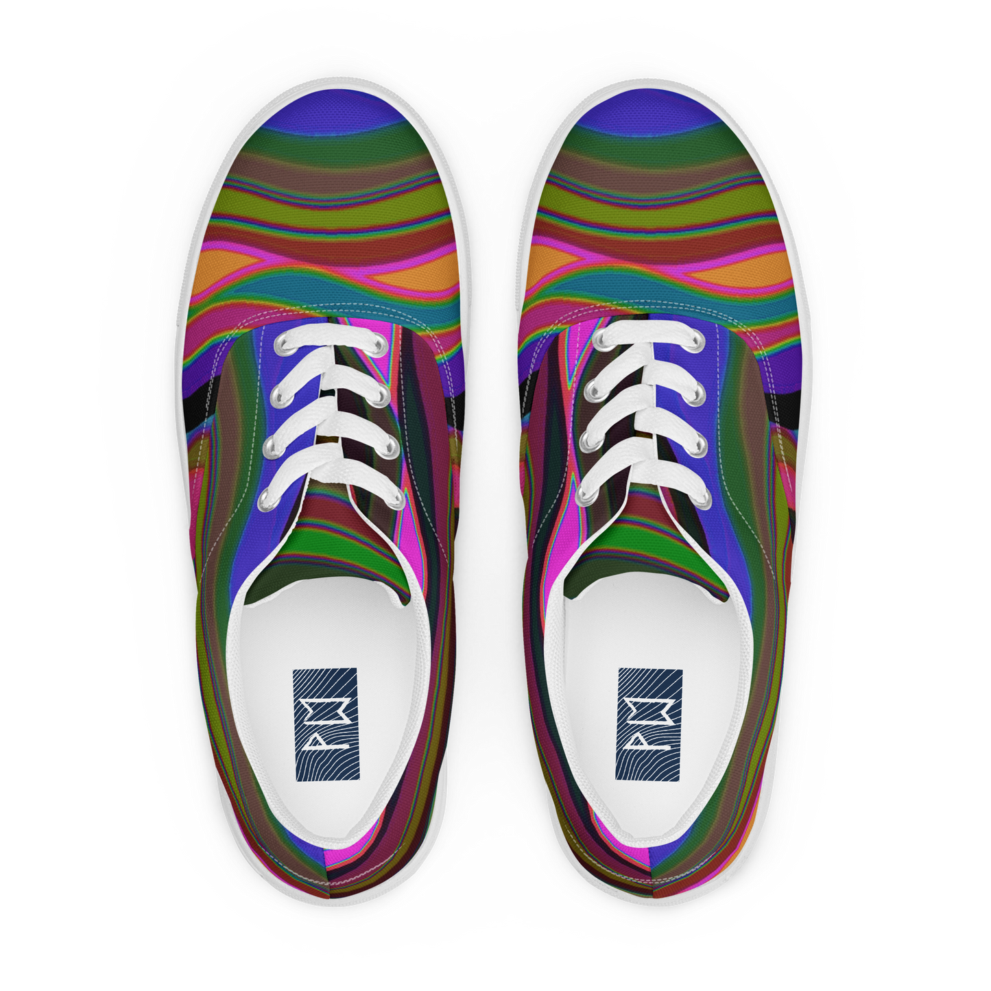 Color Waves Men's Lace-Up Canvas Shoes