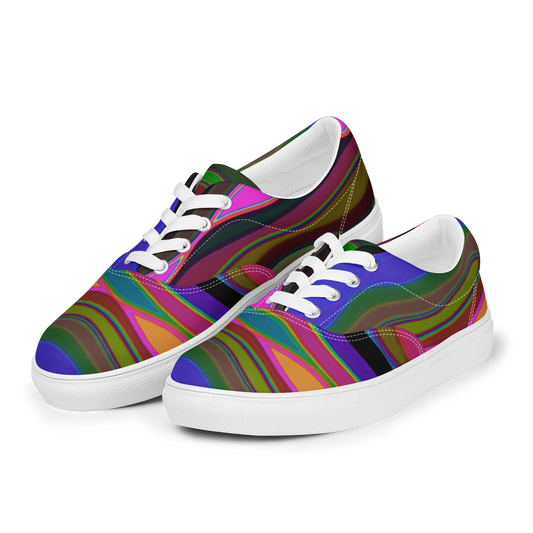 Color Waves Men's Lace-Up Canvas Shoes