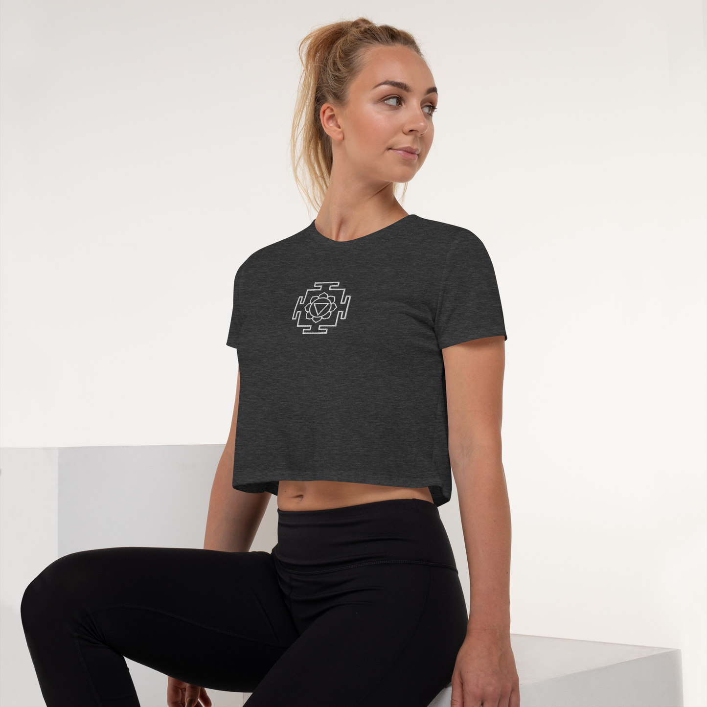 Embroidered Tara Yantra Crop Tee