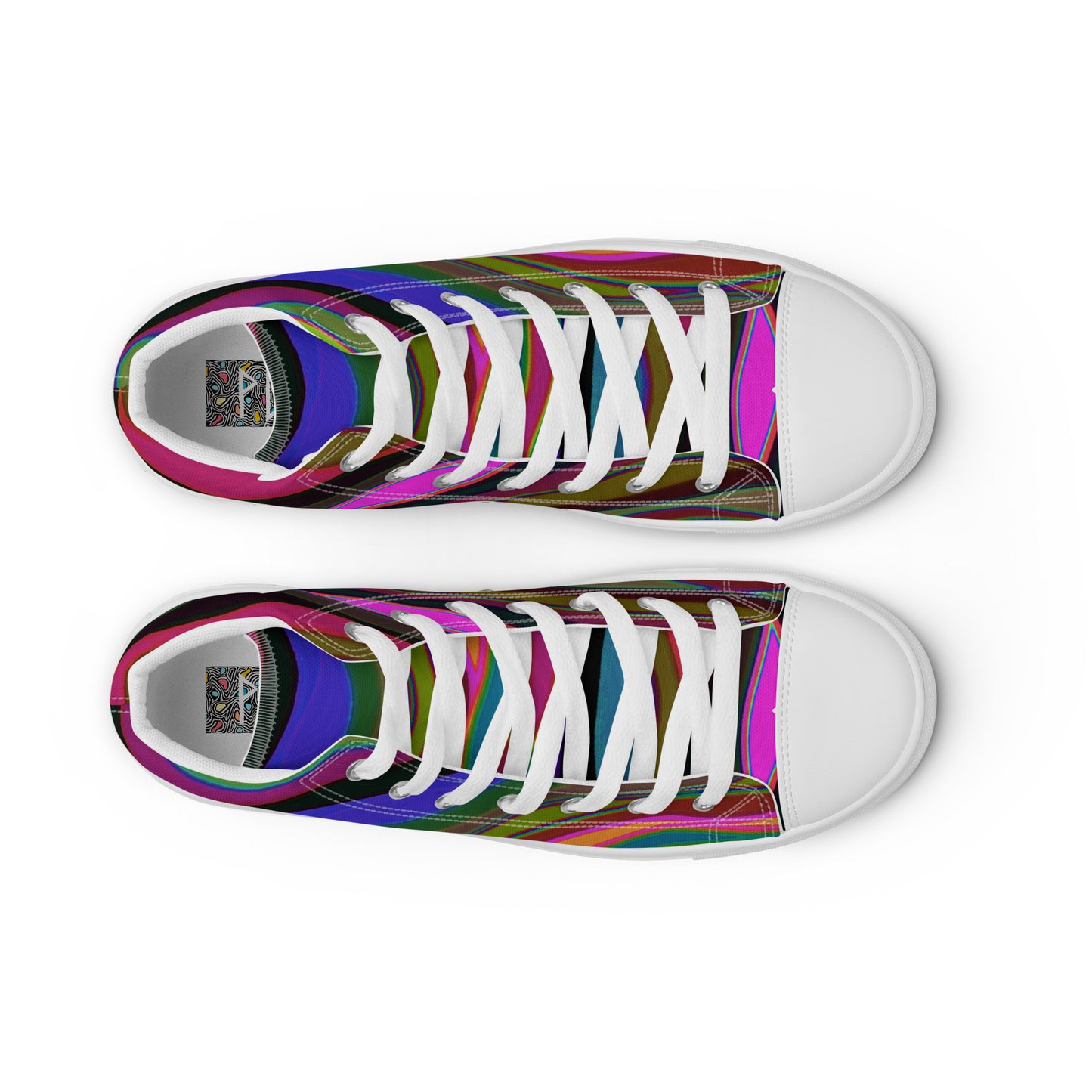 Color Waves Women’s High Top Canvas Shoes