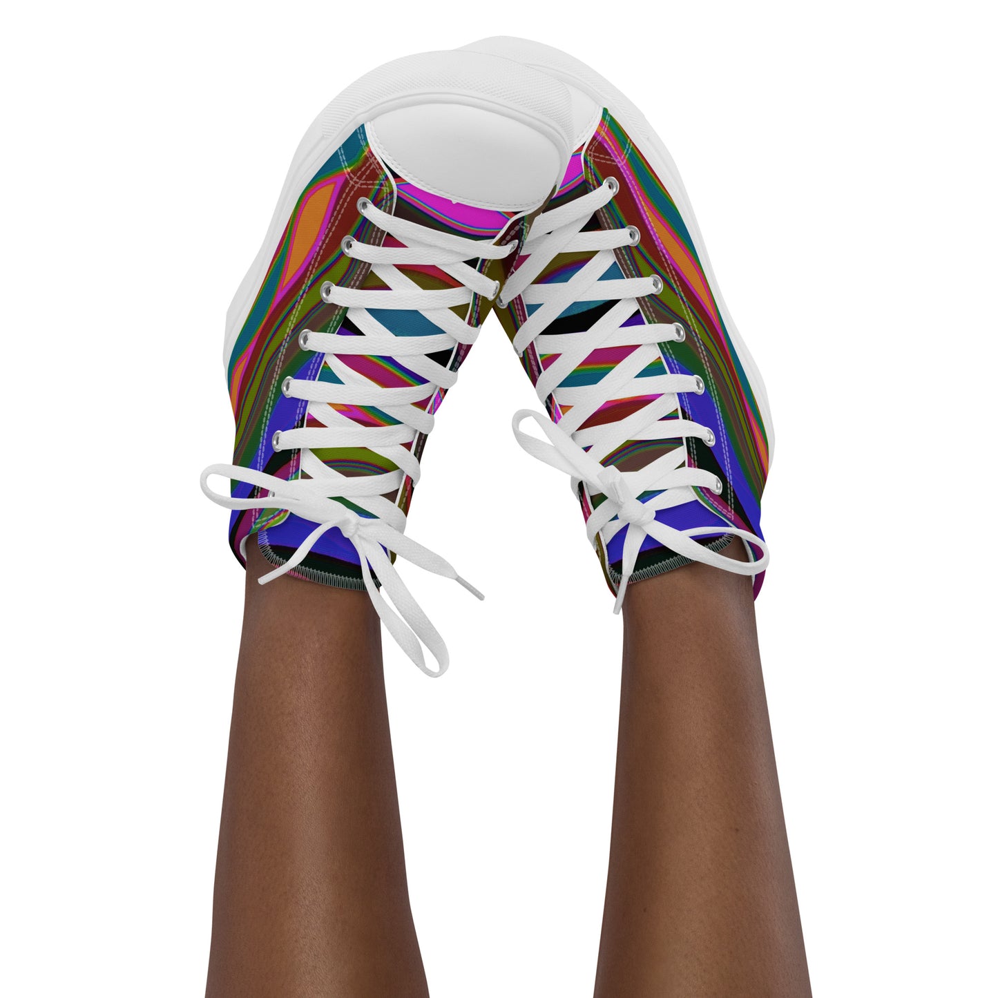 Color Waves Women’s High Top Canvas Shoes