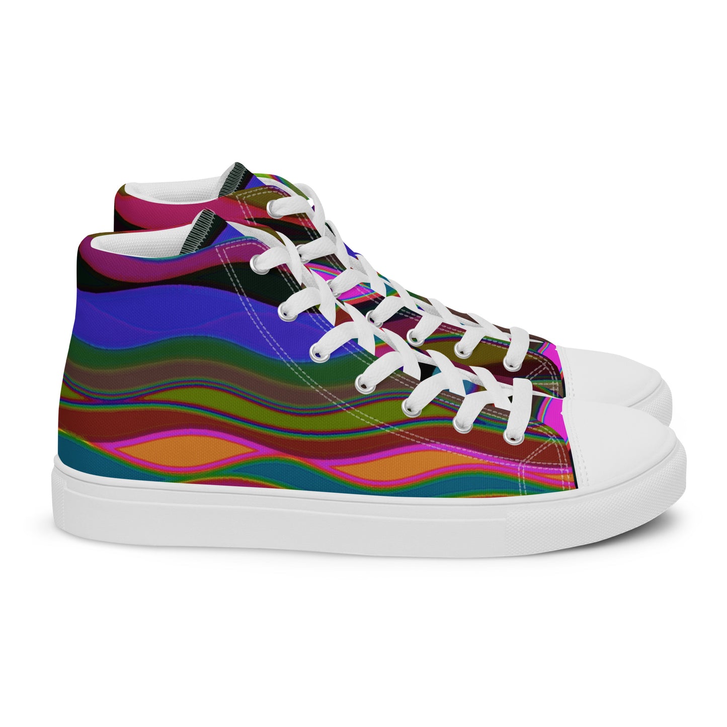 Color Waves Women’s High Top Canvas Shoes