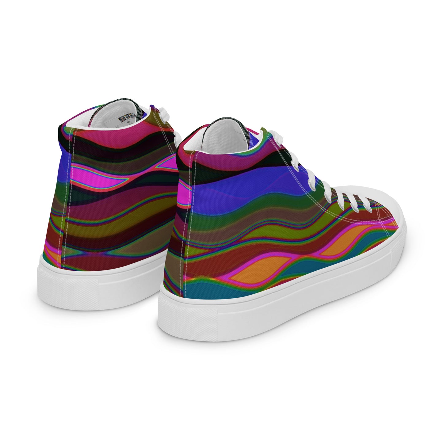 Color Waves Women’s High Top Canvas Shoes