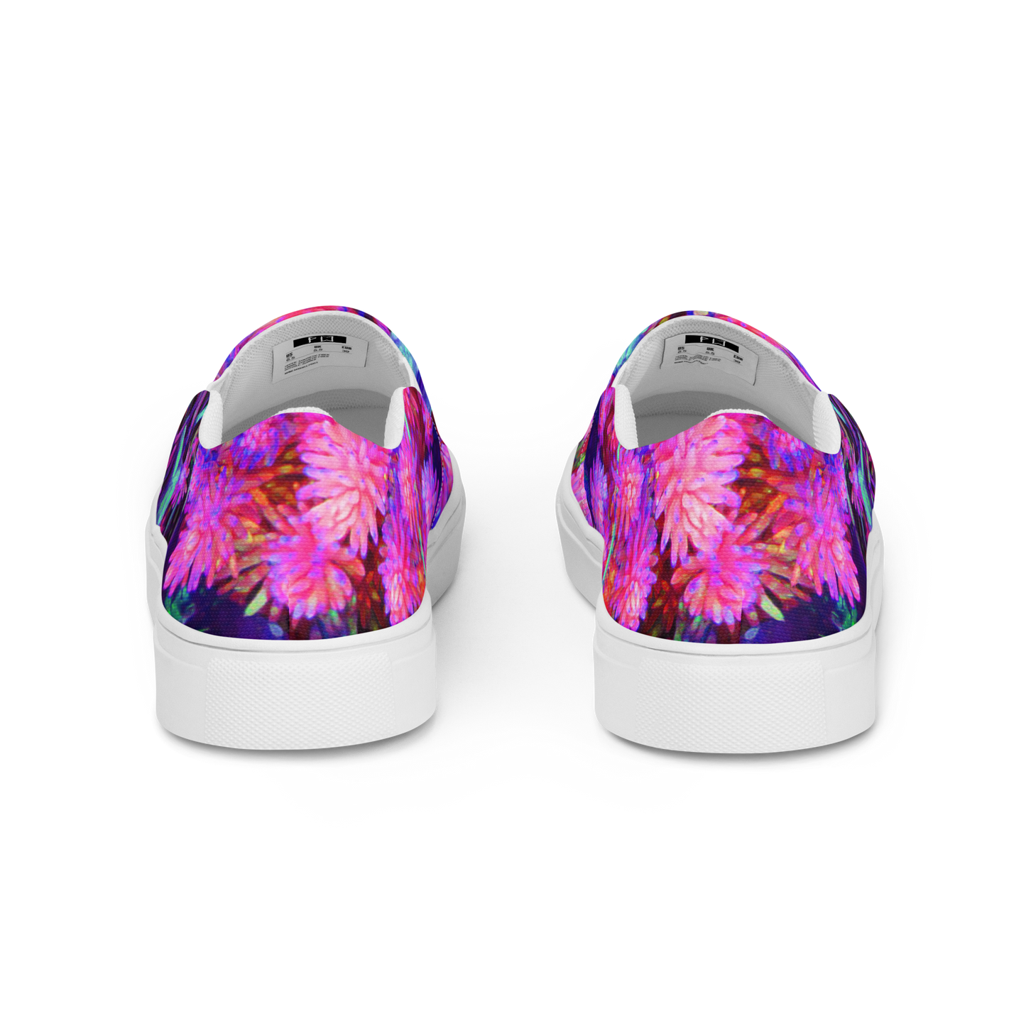 Neon Blooms Women’s Slip-On Canvas Shoes