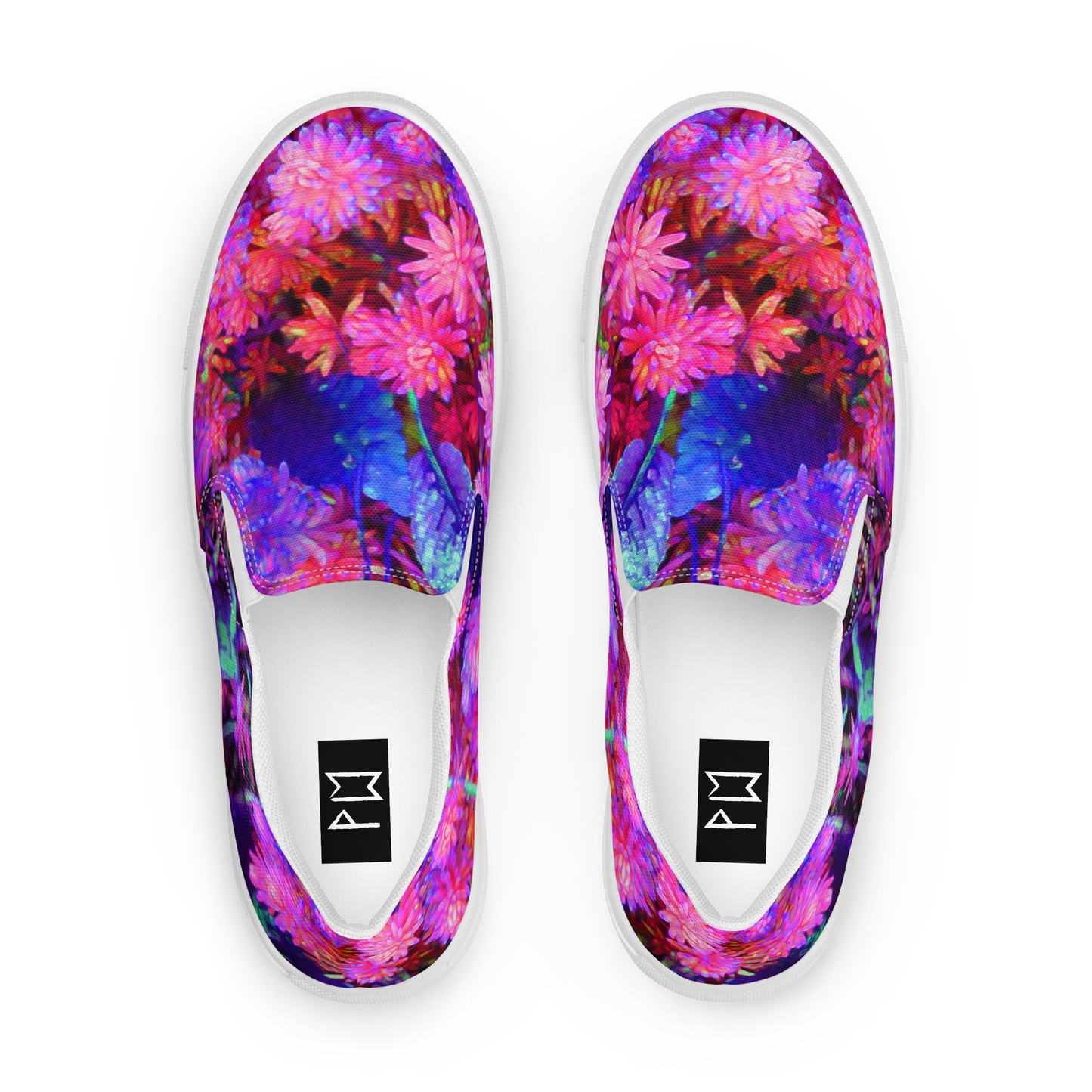 Neon Blooms Women’s Slip-On Canvas Shoes